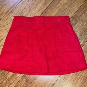 NWOT Kayce Hughes girls red corduroy skirt size 4 with pockets!